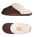 SOSUSHOE Women Slippers Fluffy Fur Slip On House Slippers Soft and Warm House Shoes for Indoor Outdoor, Deep Brown, 8.5-9