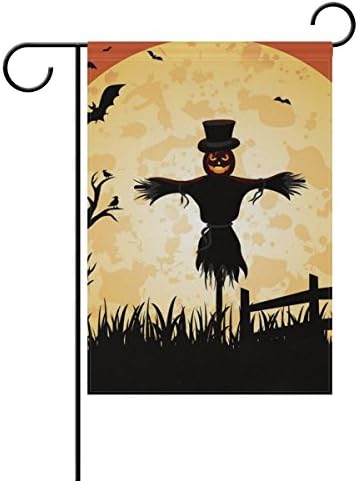 KGEDLA Halloween Scarecrow Long Polyester Garden Flag Banner 28 x 40 inch for Wedding Anniversary Home Outdoor Garden Decor