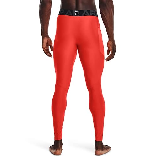 Under Armour Men's HeatGear Armour Leggings, (860) Dark Orange White,  XX-Large