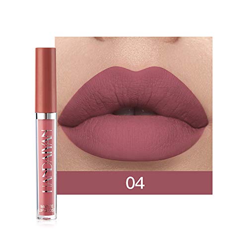 LANGMAN Lip Gloss Set, 6PCS Nude Liquid Lipstick Moisturizer Smooth, Waterproof with Clear Lip Gloss for Women (A)
