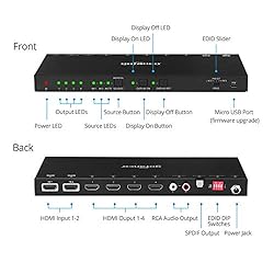 gofanco HDMI 2.0 2x4 Switcher Splitter with Audio