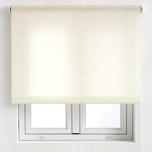 Blindecor Ara Pisa Arena | Translucent Roller Blind - 80 x 190 cm (Width x Height) | Approximate Fabric Size 77 x 185 cm | Window Blinds