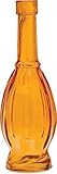 Luna Bazaar Small Vintage Glass Bottle (7-Inch, Bulb Design, Orange) - Flower Bud Vase - For Home Decor, Party Decorations, and Wedding Centerpieces