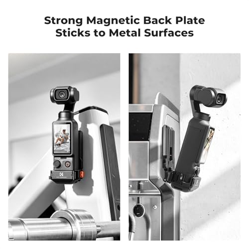 K&F CONCEPT PP63 Marco de Expansión Magnético para dji Osmo Pocket 4/3, Jaula Protectora de Aleación de Aluminio con Diseño de Liberación Rápida, Zapata Fría y Montaje de Tornillo 1/4"