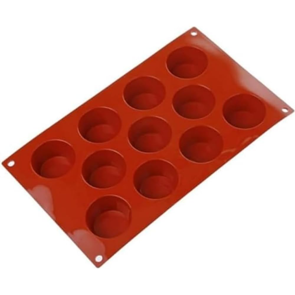 Silikomart Silicone Muffin Pan, 11 Cup, Mini, Red