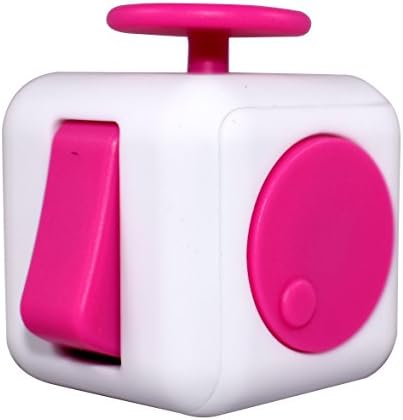 RaFe Fidget Cube - Top Quality Hand Toy - For Relieving Stress, Anxiety &amp; Boredom - Great for Kids &amp; Adults (White/Pink)