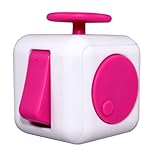 RaFe Fidget Cube - Top Quality Hand Toy - For Relieving Stress, Anxiety & Boredom - Great for Kids & Adults (White/Pink)