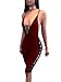TOB Women's Sexy Spaghetti Strap Bodycon Romper V-Neck Lace up Club Jumpsuit