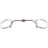 CHALLENGER Horse Stainless Steel Mouth D-Ring Comfort Snaffle Bit Copper Rollers 35310v