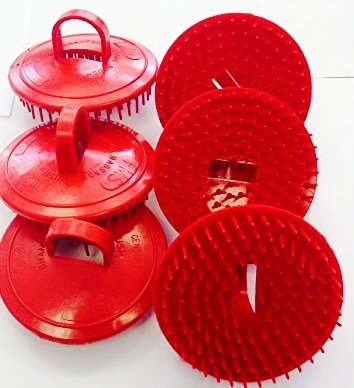 Shampoo Scalp Massage Brush Century #100 * Made in USA * (6 Pack All Red Brushes)