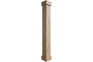 Ekena Millwork COLUPC08X096STUF Pecky Cypress Endurathane Faux Wood Non-Tapered Square Column Wrap w/Standard Capital & Base Rustic Columns, 8"W x 8'H