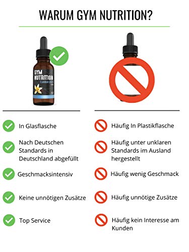 Flavour Drops Zuckerfrei 50ml mit Dosierpipette - Flavor Drops Lebensmittelaroma - Flavor Drops Zuckerfrei für Magerquark, Porridge uvm - von Gym Nutrition - Vanille Geschmack – Bild 4