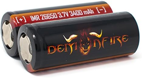 IMR 26650 Flat Top 3400mAh 3.7V High Drain LiMn Demonfire Rechargeable Battery (2 Pieces)