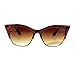SA106 Womens High Point Squared Half Rim Look Cat Eye Sunglasses Brown