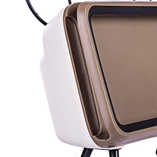 Goshfun PTH800 Retro tv Bluetooth Speaker Mobile Phone Holder, Wireless Retro TV Shape Phone Stand Accessories, Desktop Cell Phone Stand for Phones with 4.7-5.5 Inch Screen, Coffee