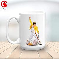 CatixMug Freddie Mercury Music Queen Awesome Funny Coffee Mug & Tea Mug for Work Fun Mugs Cute Gift for Women & Men White Glossy Ceramic Mug