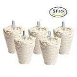 MATCC 5Pcs White Flannelette Polishing Wheel Cone-Shaped Wheel Grinding Head With 1/4Â¡Â¯Â¡Â¯ Handle For Metal Aluminum,Stainless Steel,Chrome,Jewelry,Wood,Plastic,Ceramic,Glass,etc
