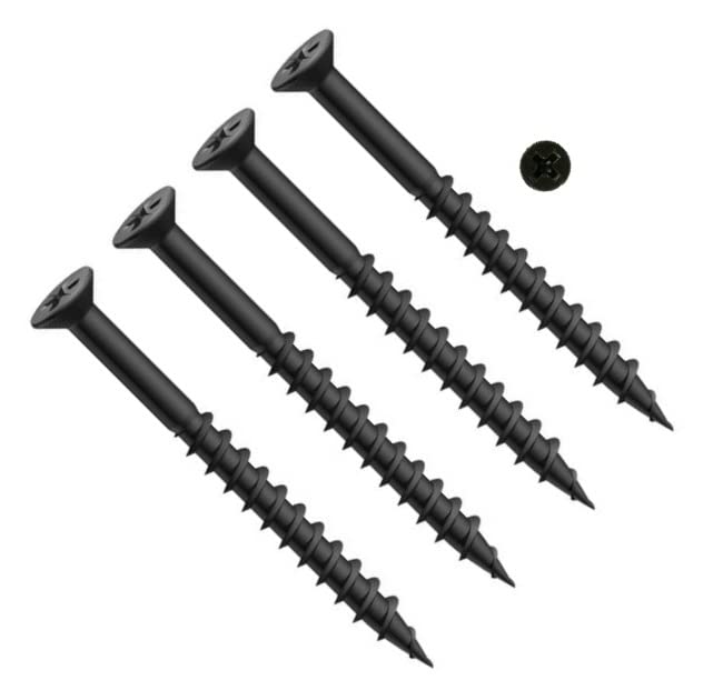 TERF® Carcass Screws 4.0mm X 33mm Pozi Drive Flat Countersunk Head Black Phosphate Finish Coarse Thread Screws For Use of Chipboard MDF Carcass Screw Size 4.0mm X 33mm - Pack of 100