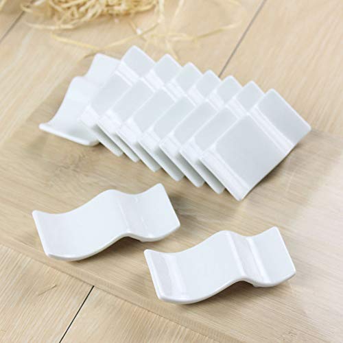 Ceramic Chopsticks Rest Rack Set of 6pcs,Chinese Style Dinner Spoon Stand Knife Fork Holder Porcelain Chopsticks Stand - Thumbnail 5