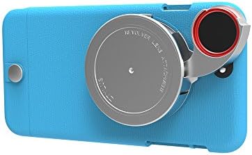 Ztylus iPhone 6s Plus / 6 Plus Lite Series Camera Kit w/ 4-in-1 Lens Attachment (Premium Textured Leather Finish Style) (Blue)