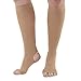 Ames Walker AW Style 505 Microfiber Opaque 15-20 mmHg Moderate Compression Open Toe/Open Heel Knee High Stockings Natural Large