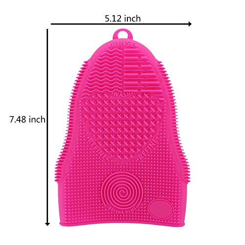 ScivoKaval Makeup Brush Cleaner Glove Mat Mitt Silicone Cosmetic Cleaning Scrubber Tool Face Brushes and Eye Brush Washing Pad Light Purple - Thumbnail 3