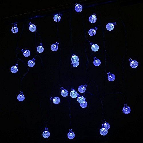 WONFAST Solar String Lights, 20ft 30 LED Crystal Ball Solar Powered Outdoor Globe Fairy String Lights for Homes,Christmas,Gardens,Wedding,Party Decoration (Blue) - Thumbnail 3