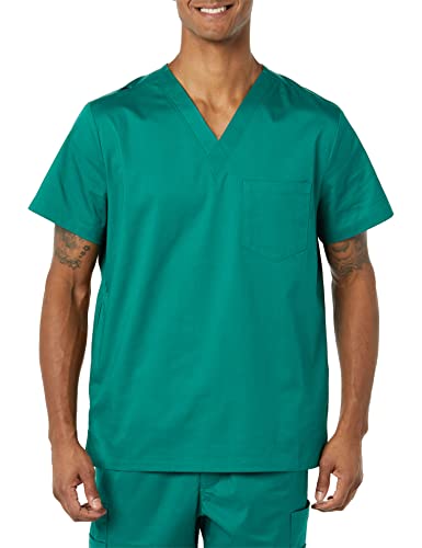 AMAZON ESSENTIALS MEN’S V-NECK SCRUB TOP WITH POCKETS,...