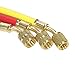 KKmoon 3pcs R134A R410A R22 R12 800 PSI Manifold Gauge Set A/C Refrigeration Charging Hose High Pressure HVAC Refrigerant Charging Hoses Set with Ball Valve