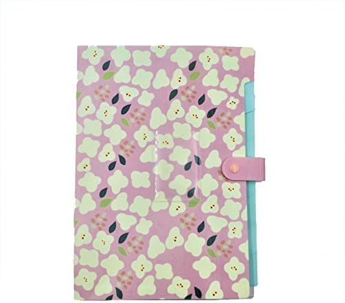 8 Pockets Floral Printed Accordion Expanding Document File Organ bag Briefcase A4 Expanding File Folder (Pink Floral)