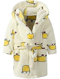 Ameyda Unisex Children's Flannel Bathrobes Hoodie, 1 Years - 13 Years