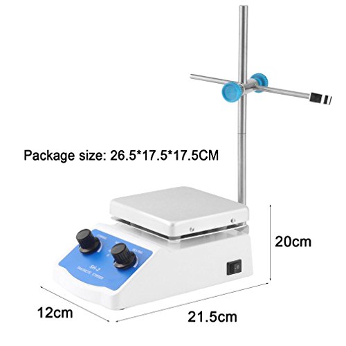 LED Digital Hotplate Magnetic Stirrer, SH-2 Laboratory Magnetic Stirrer Hot Plate, Stir Plate, Magnetic Mixer Dual Controls for Heating and Stirring 1,000mL, 100-1600rpm, 380℃