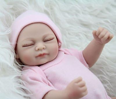 Handmade 10" Reborn Baby Girl Full Vinyl Newborn Baby Realistic Real Looking Toy