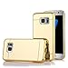 TabPow Galaxy S7 Case, Improved Mirror Reflection, Scratch-Resistant Bling Luxury Slim TPU PC Case Cover For Samsung Galaxy S7 - Gold