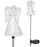 Solar Wholesale 1053-2 A Set of Two Frosty Praying Angels Solar Garden Stake LED Lights