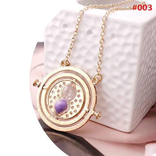 Luccaful 26 Style 360 Degree Rotatable Horcrux Time Converter Hourglass Pendant Necklace Time Turner for Woman Gift A21 OneSize
