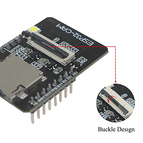 ESP32-CAM Camera WiFi + Bluetooth Module 4M PSRAM Dual-core 32-bit CPU Development Board with OV2640 2MP Camera Module and 8dBi Wireless Network WiFi WLAN Antenna + IPEX to RP-SMA Pigtail Cable