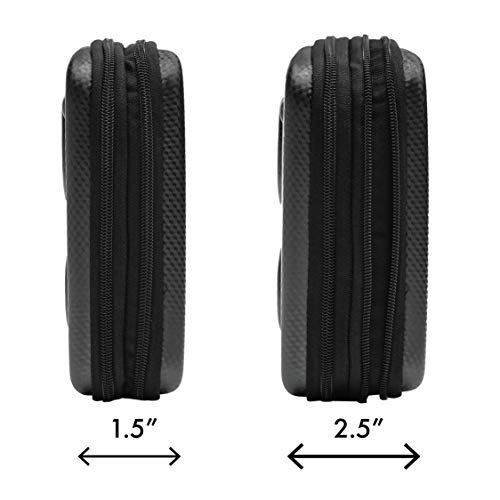 GlucologyTM Diabetic Travel Case - Organizer for Blood Sugar Test Strips, Medication, Glucose Meter, Pills, Tablets, Pens, Insulin Syringes, Needles, Lancets - Hardshell Carrier Pack - Expandable Black