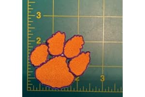 Generic Clemson Paw Print Logo Iron On Patch 2.5'' x 2.5'' Orange Polyester Sports Logo Patch