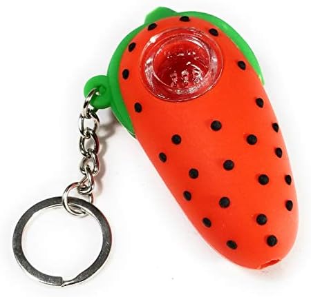 Singlenett Portable Strawberry Unbreakable Silicone Travel Accessory with Key Chain