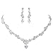 LILIE&WHITE Clear Crystal and Cubic Zircon Necklace and Earrings Jewelry Set for Wedding, Prom, Bridesmaids or Mother of Bride