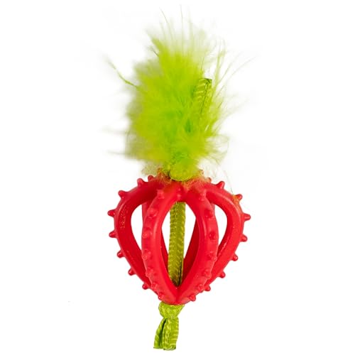 Catstages Dental Strawberry Teether, Soft and Textured Cat Chew Toy, Catnip Oil…