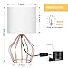 HAITRAL Rose Gold Desk Lamp - Minimalist Bedside Lamp with Rose Gold Hollowed Out Base and Linen Fabric Shade，Table Lamps for Bedroom, Living Room, Girls Room, Pink Room - Rose Gold