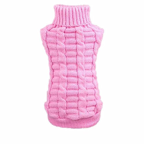Small Dog Sweater, Amiley Pet Dog Puppy Cat Classic Solid Color Turtleneck Sweater Vest Apparel Knit Clothes Warm Costume Coat Jacket Christmas Gift