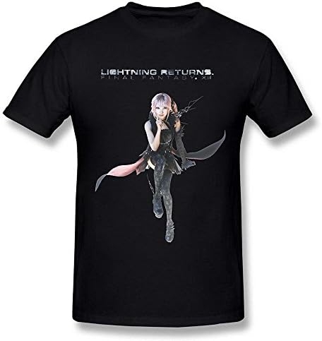 iDesign Art Men's 3D Final Fantasy XIII 2 Lightning Poster Black T shirt