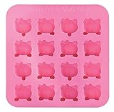 Siliconezone SZ10OM-11304AB 16 Cavity KT Silicone mold for Candy Chocolate Cake Jelly, 18.518.51.8cm, Hello Kitty Faces