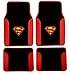 15 Piece Auto Interior Gift Set - SUPERMAN Logo - 2 Front Seat Covers (2 Front and 2 Bottom), 2 Headrest Covers, 2 Seat Belt Shoulder Pads, 1 Steering Wheel Cover, 1 Bench Seat Cover (1 Top and 1 Bottom) PLUS 4 Piece Vinyl Trim Superman Mats