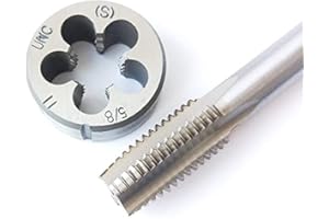 ASZLBYM 5/8-11 HSS Tap And Die Set， UNC Machine Thread Tap And UNC Round Thread Die Right Hand