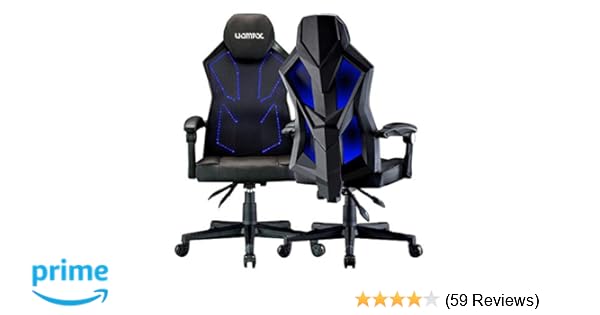 Uomax Gaming Chair Reclining Racing Chair With Led Lights Ergonomic Computer Chair With Lumbar Support Adjustable Pc Gamer Chair With Mesh Back