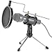Neewer Foldable Desktop Microphone Tripod Stand with Shock Mount Mic Holder and Double-Net Pop Filter for Podcasts, Internet Chat, Meetings, Lectures, and More